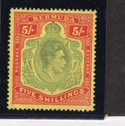 BERMUDA; KGVI, #125a, THIN LEMONISH PAPER. PERF 14, MNH. Scv £105.00