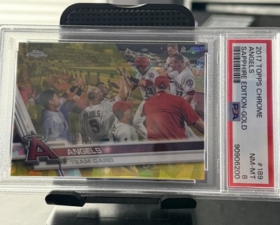 2017 Topps Chrome Sapphire Angels Gold /5 Pujols Trout