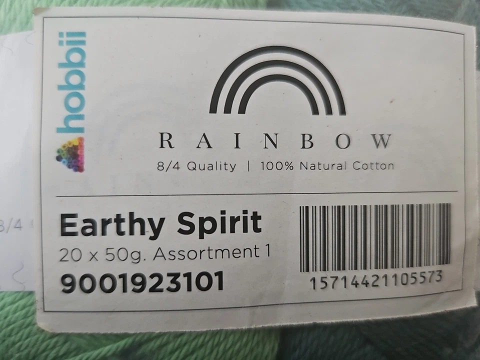 Hobbii Juego de Hilos de Algodón Arco Iris 20 Madejas 8/4 Multicolor Crochet Tejer Lote Foto 3 de 4