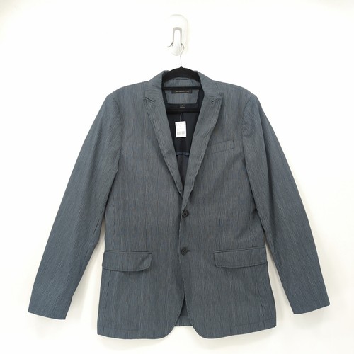 John Varvatos Men 38 R Sports Coat Blazer Blue White Pinstripe Spring 2014 NEW