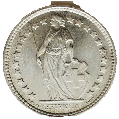 1/2 Franken Silber Helvetia stehend 1944 – Geprüftes Sammlerexemplar (Zustand Near Mint 8.5) – Bild 2