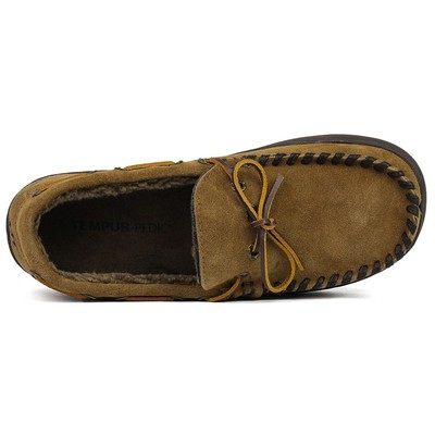 Tempur-PEDIC Men\'s Suede Moccasin Slippers in Chestnut NEW SIZE 12M Mens Tempur-Pedic Therman Moccasin Slipper Chestnut Jamaica  main image 2