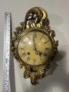 Vintage Swedish Carved Wood Clock