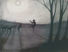 Léon Spilliaert 1900 Fauno por Moonlight DE COLECCIÓN arte póster impresión pintura antigua