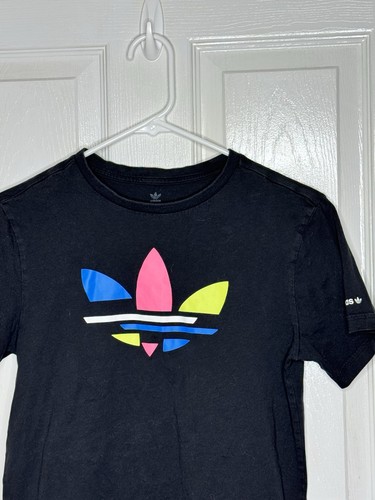 Adidas Originals Shirt Boys Size 13-14 Black Short Sleeve Crew Neck - Picture 2 of 4