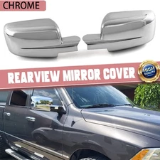 2 For 2009-2018 Dodge Ram 1500 Chrome Mirror COVERS Caps Non-Tow w/o Signal Hole