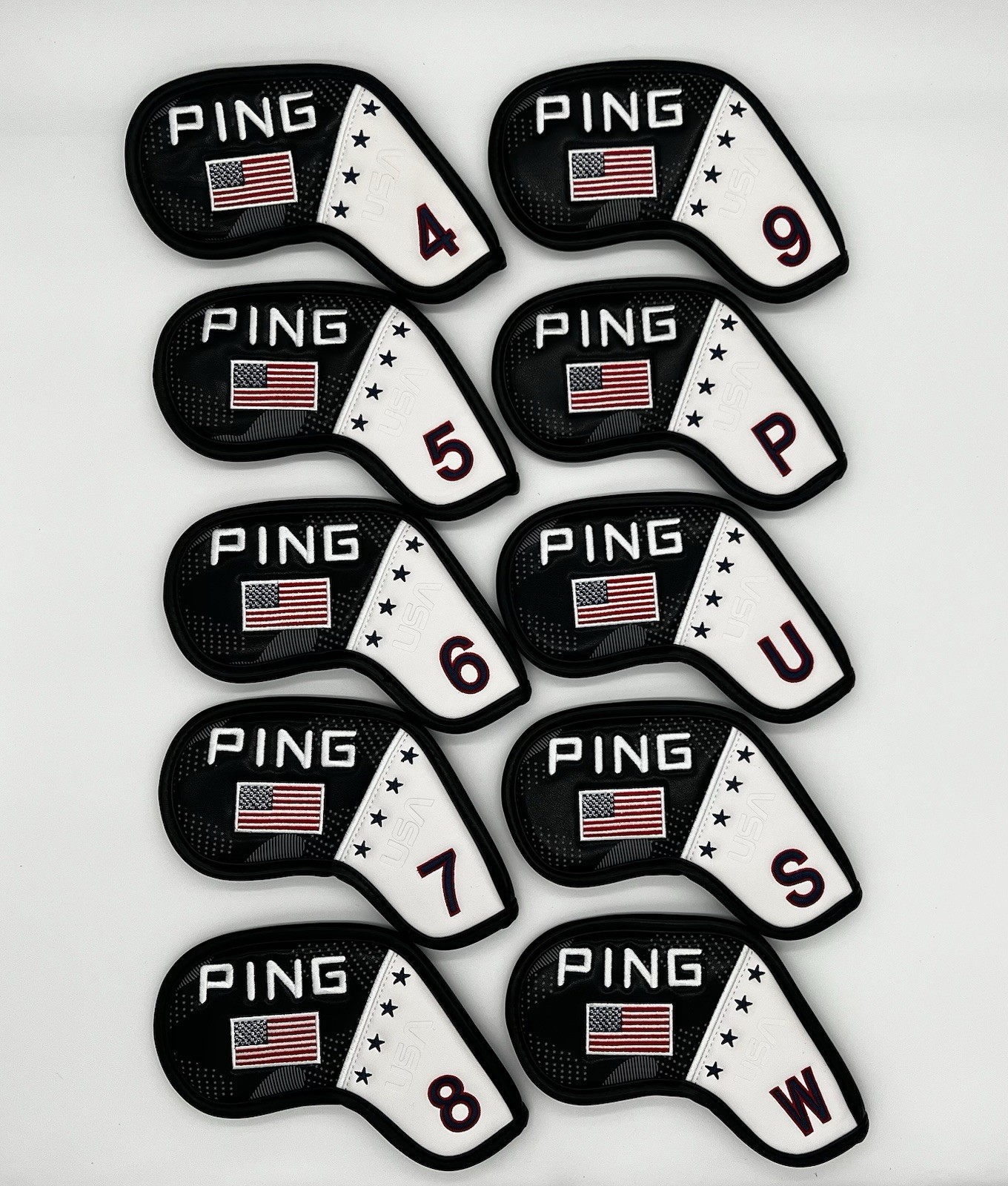 Head Cover 10 Pcs 4-p, U, S, W (black & White)