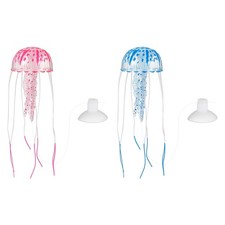 Jellyfish Aquarium Decoration, Fish Tank Decorations Red/Blue, S, 2 Pcs