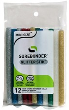 5 Pack - Surebonder Glitter Mini Glue Sticks 12/Pkg-.27"X4" Assorted Colors - GL