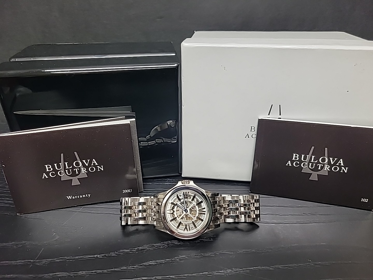 Men's Bulova Accutron 63A0001 Autiomatic 40MM Skeletal Stainless Watch w Box 107