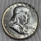 1956 P Ben Franklin Silver Half Dollar. Estimated Uncirculated 65. A0844