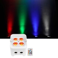 Best PAR 50 White Rechargeable LED Par Wash Light, Wireless DMX, 4x6W RGBWA U...