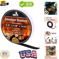 Smoker Gasket - 15 Ft, 1/2"X1/8", High Temp Grill & BBQ Gasket