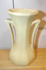 Nelson McCoy 2-Handled Yellow Vase - Vintage 1940s 9.5" tall