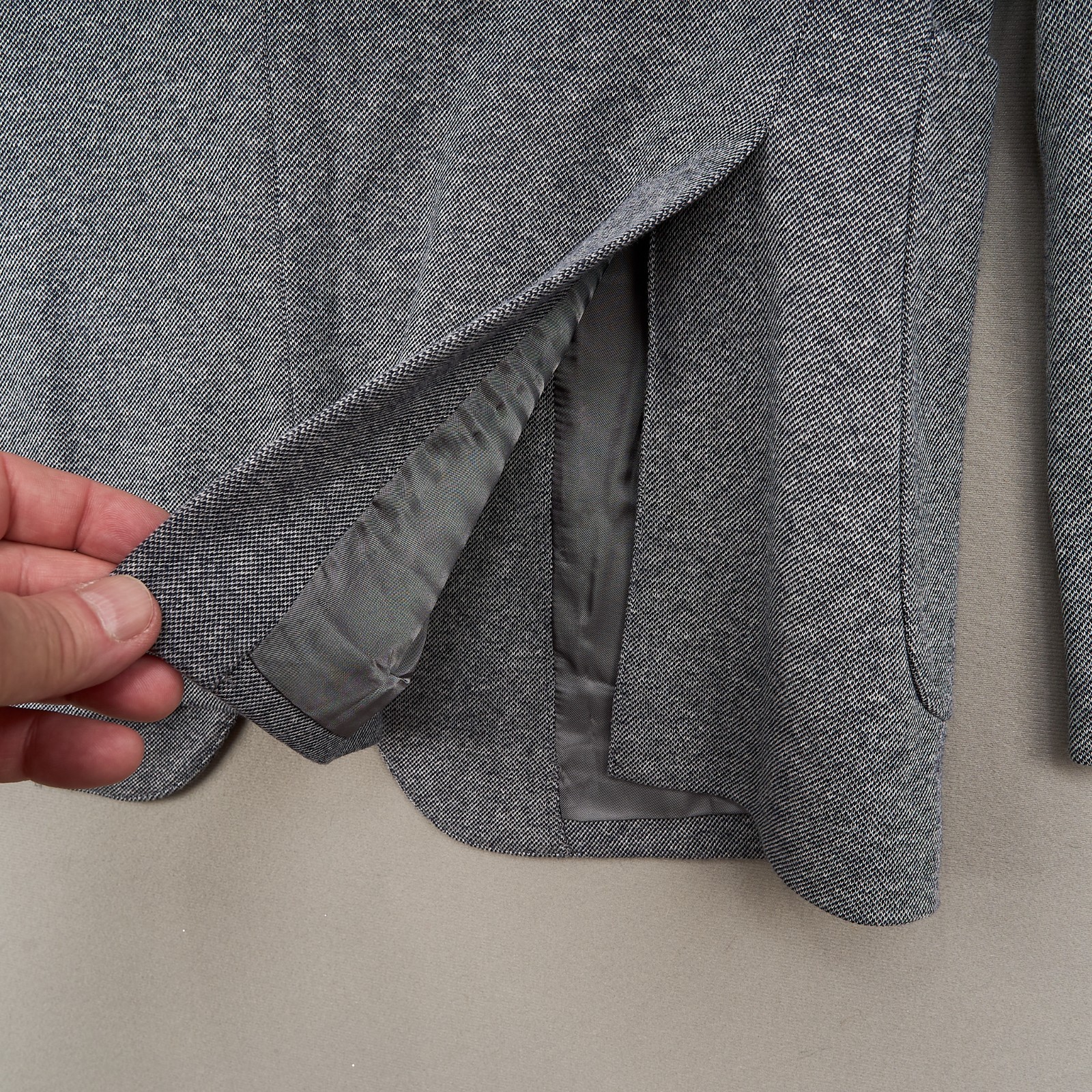 Bonobos Jetsetter Blazer 36R Gray Slim Lanificio Fortex Cotton Knit Sport Coat