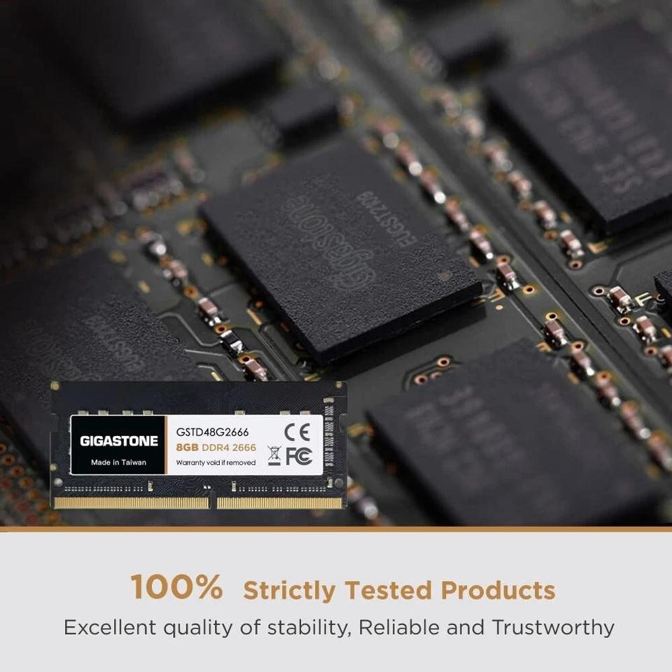 Gigastone DDR4 Laptop RAM 16GB (2x8GB) DDR4-2666MHz PC4-21300 CL19 1.2V 260 Pin - Image 3 of 4