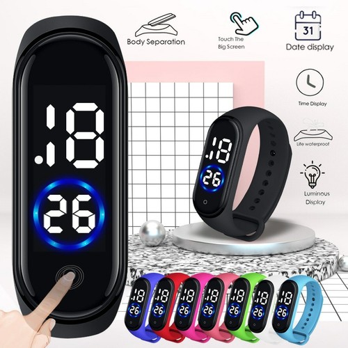 Orologio Digitale Sport Impermeabile Silicone Uomo Donna Unisex Waterproof  Nero | eBay