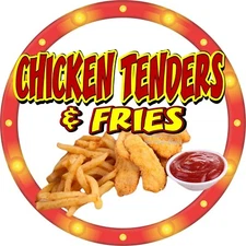 Chicken Tenders Fries DECAL Snacks Concession Food Truck Sticker c2