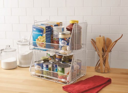 2-Pack Stacking Folding Baskets W/ Clip Clothes Linens Toys Storage Box Durable - Picture 3 of 3