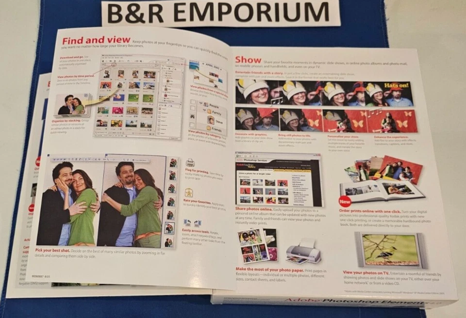 Adobe Photoshop Elements 4.0 (2005 Adobe Systems) - Used CD-ROM + 206-page book - Image 4 of 4