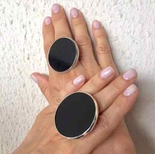 Awesome Black Onyx Gemstone 925 Sterling Silver Handmade Statement Gift Ring R97