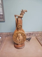 Vintage Woodland Clock Co. Hand Carved Enchanted Woods Frontiersman Cowboy Works