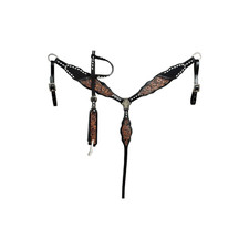 Western Leather Rough Out Horse Tack Set: One Ear Headstall  Breast Collar