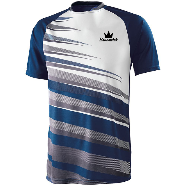 Brunswick Men's Fanatic Performance Jersey Bowling Shirt DriFit Navy