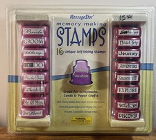 Wedding Vacation 16 Self Inking Stamps Messages Message Stor Memory Making NEW