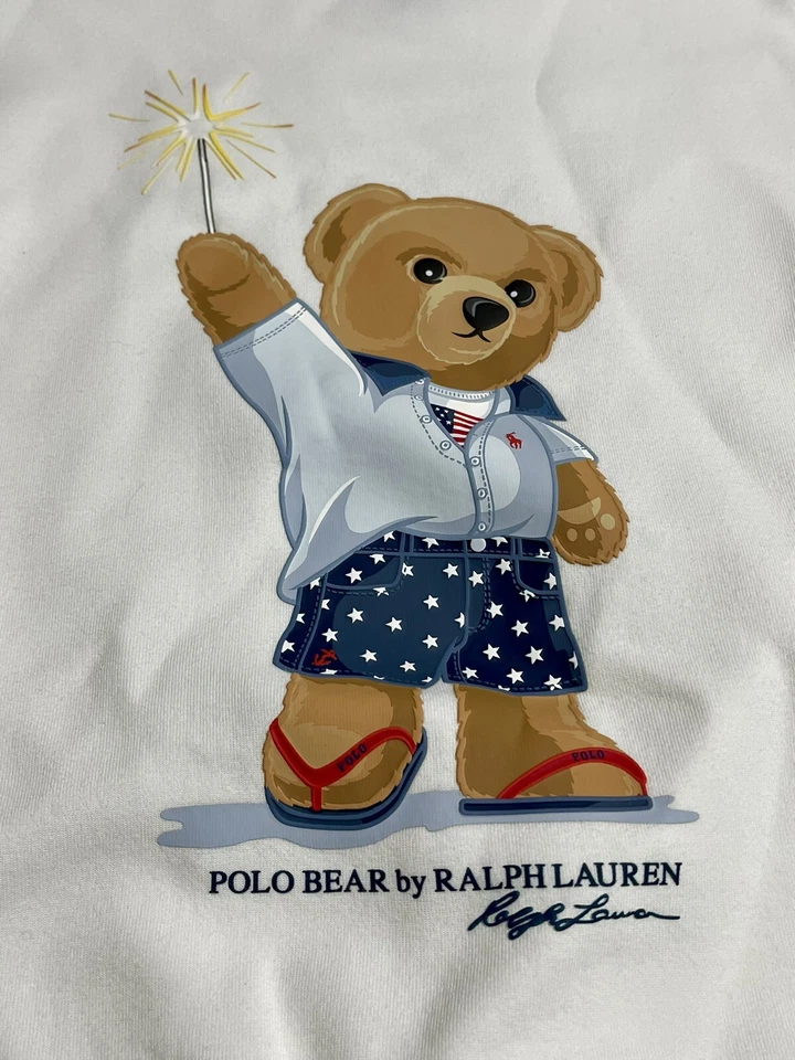 Sudadera Polo Ralph Lauren para niños blanca Polo Bear. Talla M (10-12) ¡NUEVO SIN ETIQUETAS! Foto 2 de 4