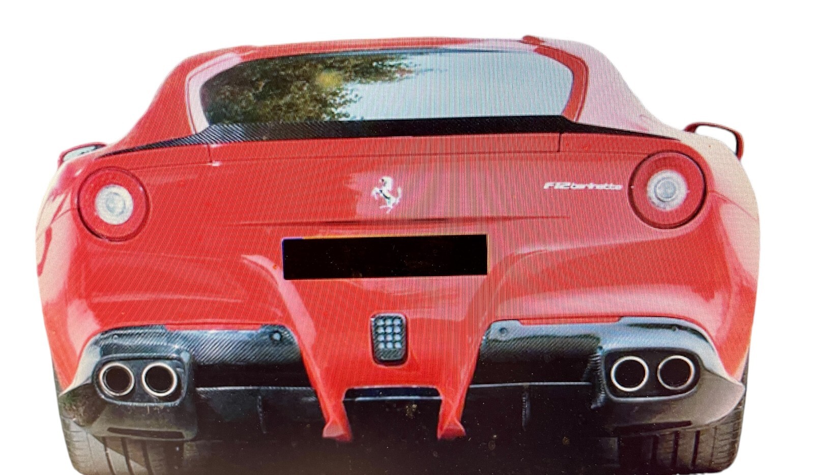 Ferrari F12 Berlinetta Flush Mount Trunk Spoiler  Tape on FRP Satin Black USA
