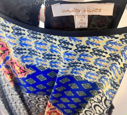 Under Skies Dress S Ladies Blue Bohemian Patchwork Halter Maxi NWT $59 - Picture 5 of 10