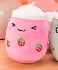 Adorable BOBA Tea PLUSH KEYCHAIN Plushie Mini Bubble Milk Tea Keychains Gift