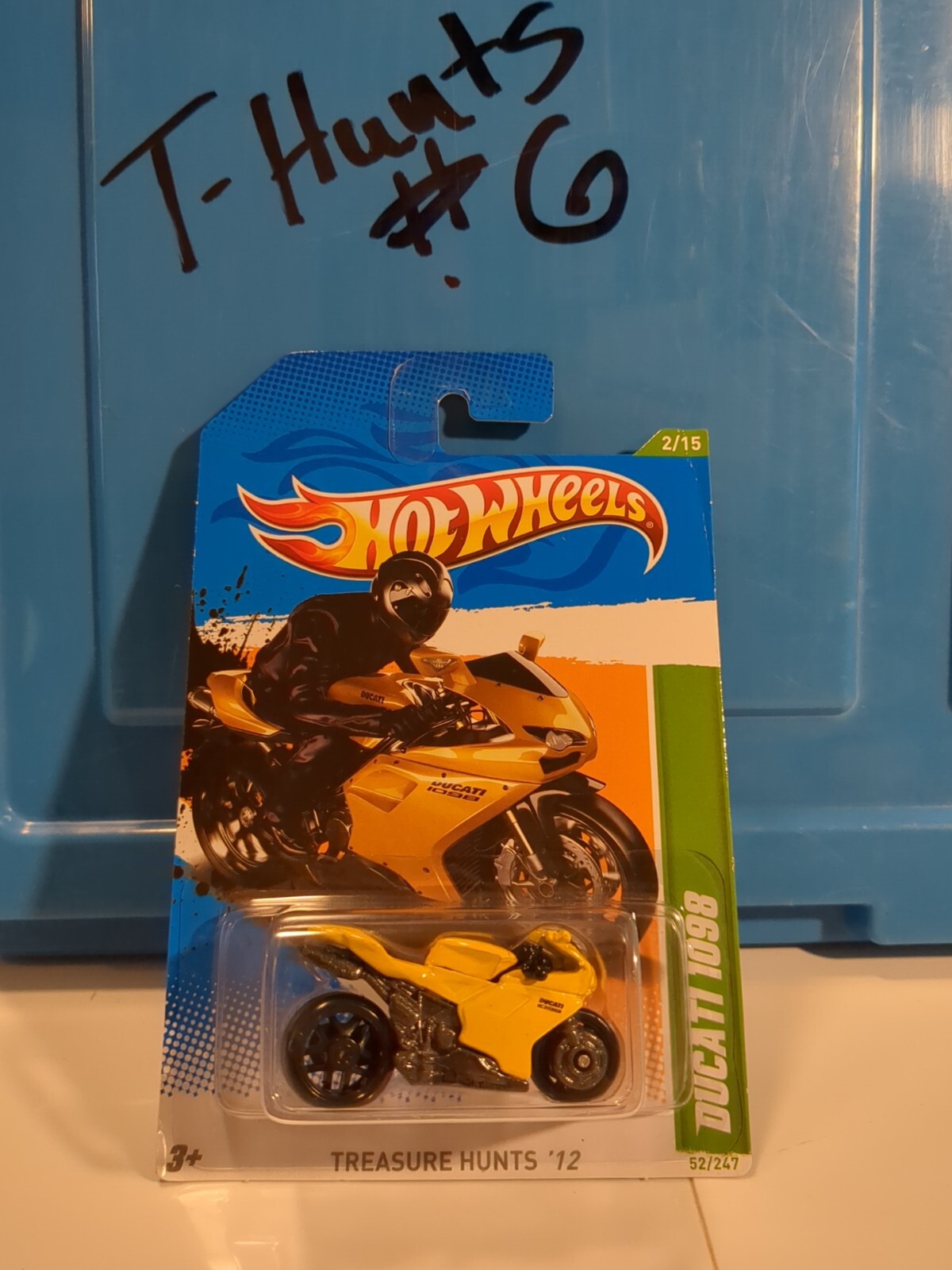 HOT WHEELS YELLOW 2012 #52 #2 TREASURE HUNT DUCATI 1098 CAFE MOTORCYCLE BIKE