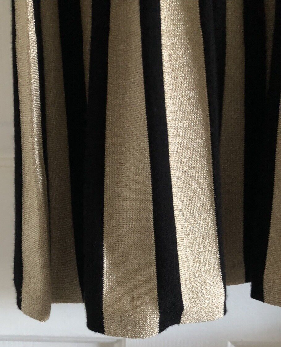 Boden Womens Kiera Dress Black Gold Metallic Stripe 3/4 SleeveLNC Sz US 4  UK 8 | eBay
