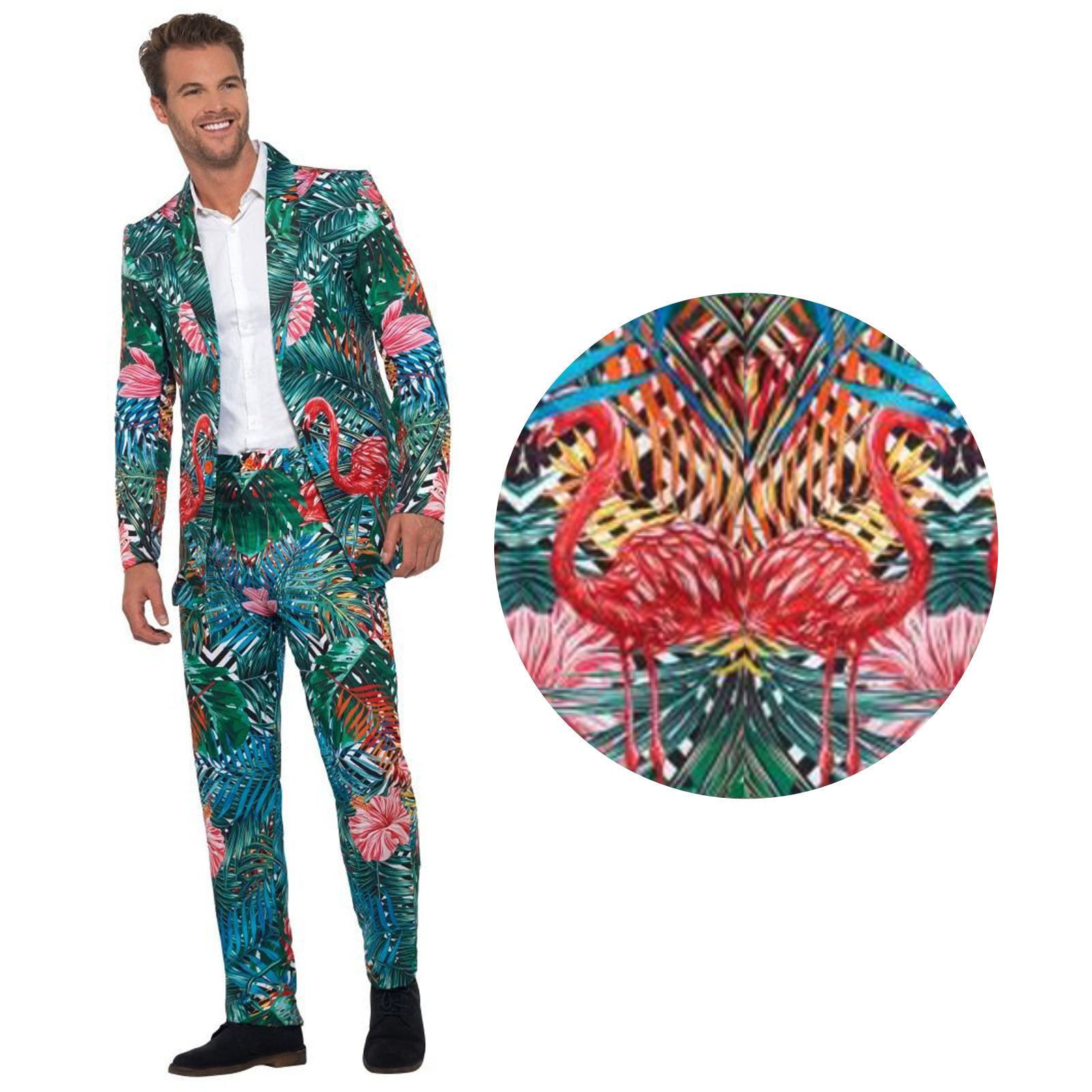 Adulto Hombre Hawaiian Tiki Tropical Flamenco Fiesta Playa Traje Novedad Disfraz