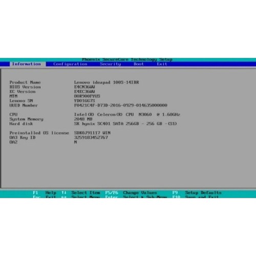 Lenovo IdeaPad 14" 100S-14IBR Celeron N3060 1.60GHZ 32GB 256GB M.2 SSD WIN PRO - Picture 13 of 13