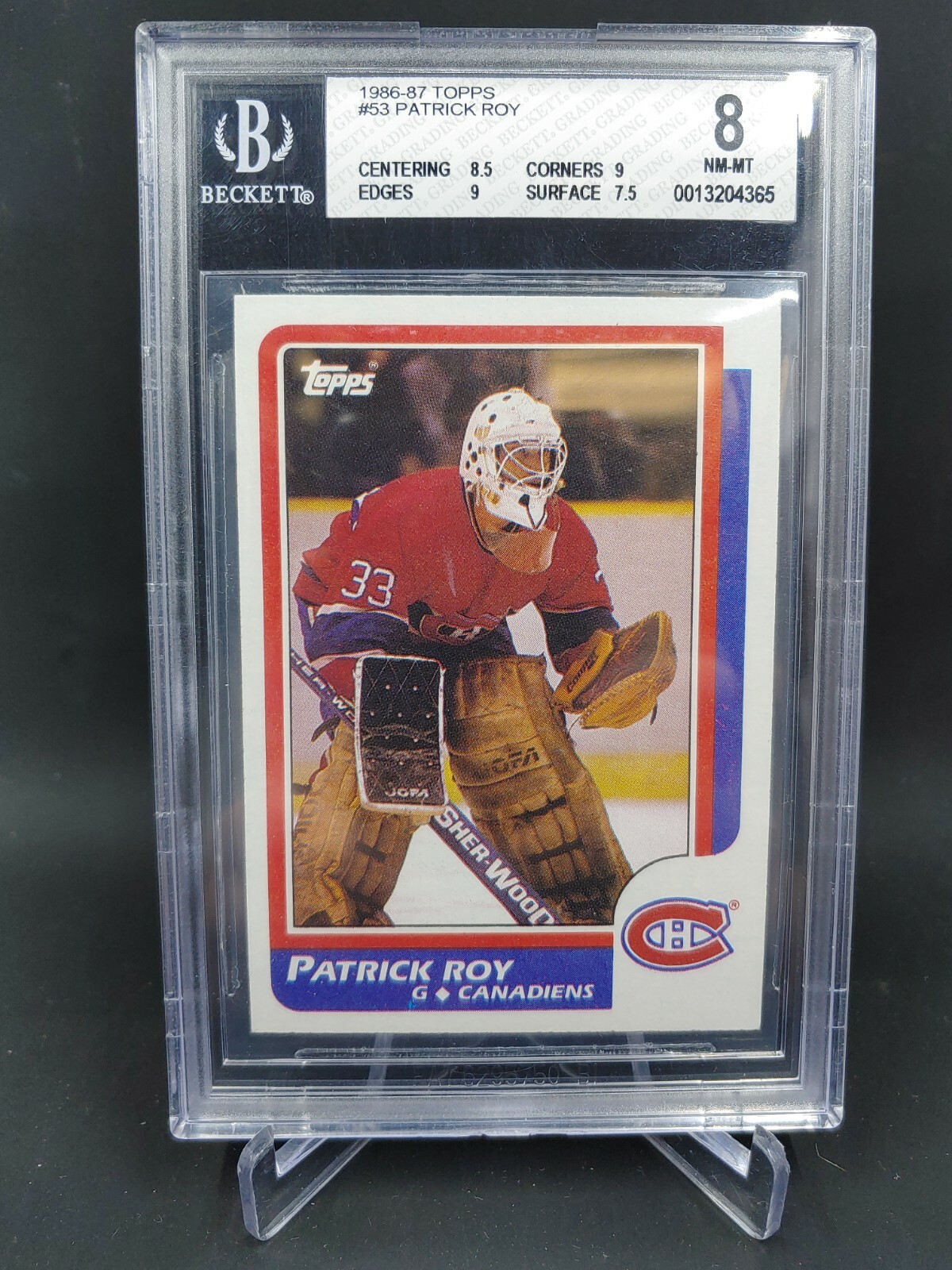 1986-87 Topps Patrick Roy #53 RC BGS 8 Corners and Edges 9 sc