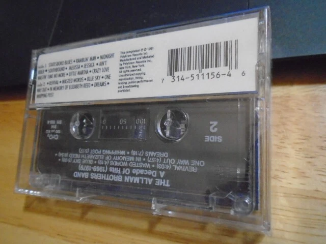 SEALED RARE OOP Allman Brothers Band CASSETTE TAPE Decade of Hits GREGG Duane ! - Image 2 of 2