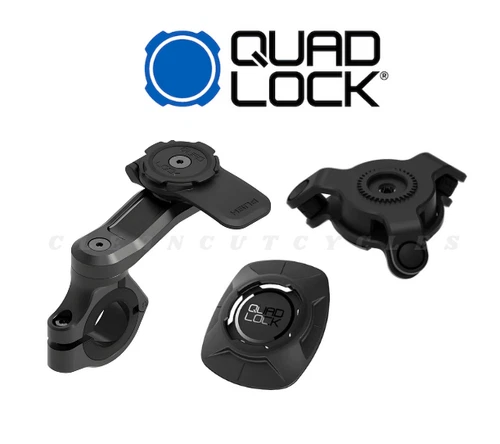 QUAD LOCK Motorcycle Handlebar PRO Phone Mount + Vibration Dampener + Adapter 