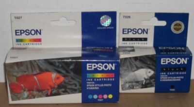Epson T026 T027 Tinte black + color für Stylus Photo 810 830 830U 925 935  