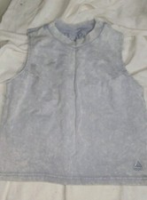 Womens Medium Reebok Sleeveless Tank Top Tee Blue White Sky Look Athletic Wear