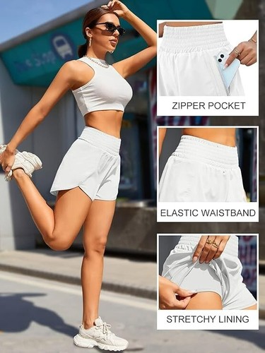 NWT BMJL Women's Athletic Shorts High Waist Running Short Pocket Sporty Short XS - 第 3/4 張圖片
