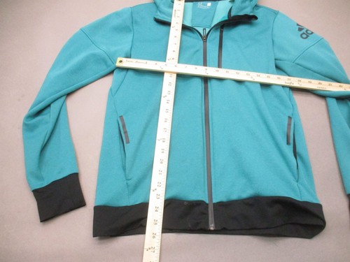 ADIDAS Size M Womens Teal Full Zip Stand Collar Zip Pocket Athletic Jacket 375 - Picture 6 of 11