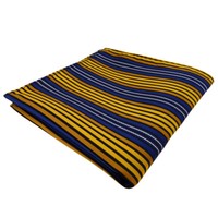 Tigertie Einstecktuch Gelb Dunkelgelb Blau Schwarz Silber Gestreift - Tuch