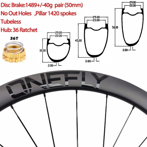 Superlight 700C Carbon Fiber Cyclocross Gravel Road Bike Wheelset Ratchet Hub - Picture 3 of 9