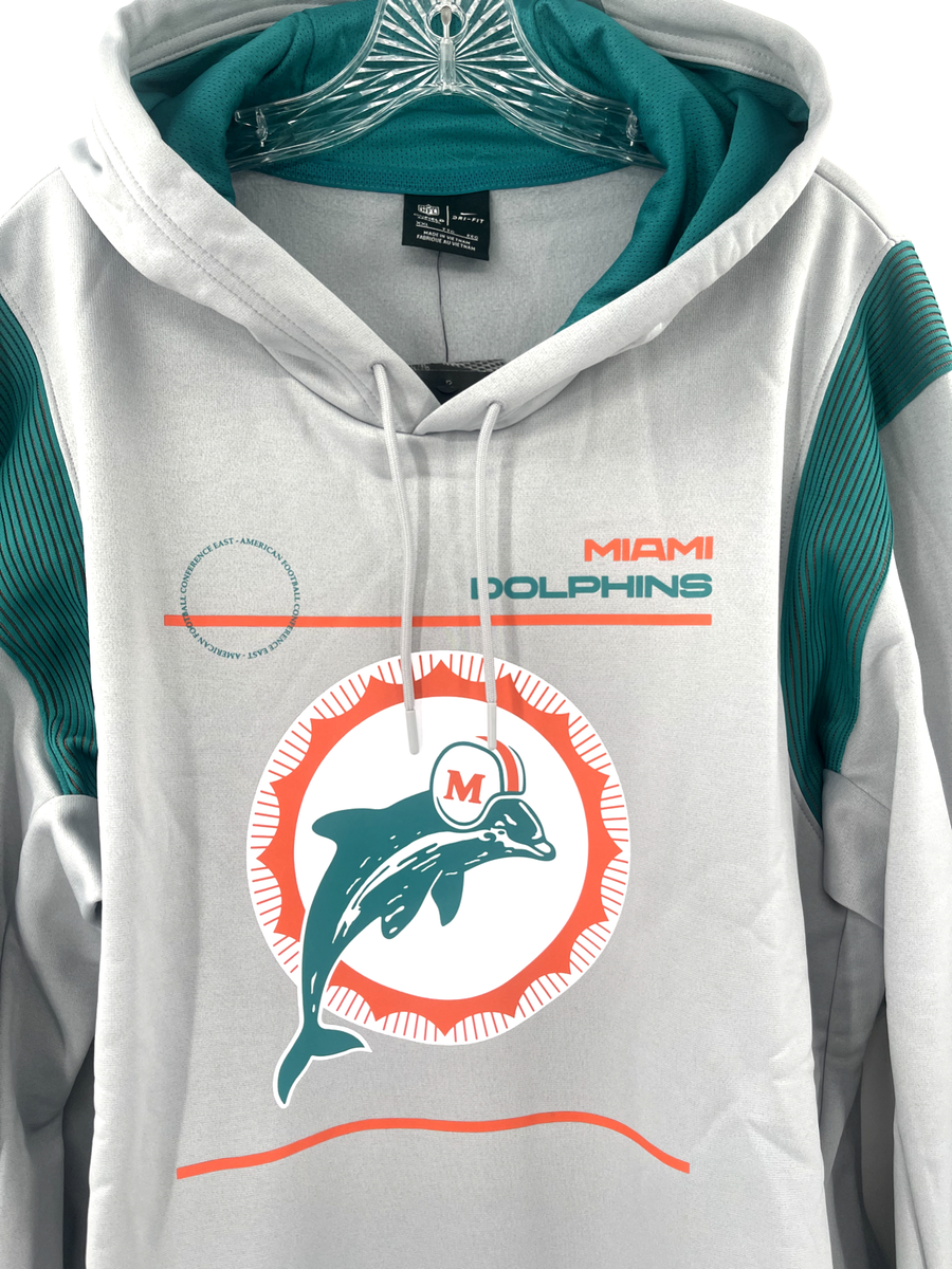 MIAMI DOLPHINS THROWBACK TEAM ISSUED NIKE DRI FIT HOODIE BIG MIAMI DOLPHINS THROWBACK TEAM ISSUED NIKE DRI FIT HOODIE BIG