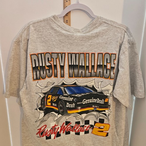 Vintage Rusty Wallace Racing Legend NASCAR Nutmeg Tshirt Large USA Double Sided - Picture 3 of 3