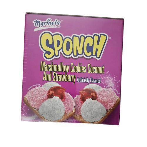 Marinela Sponch Marshmallow Cookies (24 Packungen) Kokos- & Erdbeergeschmack  - Bild 3 von 4
