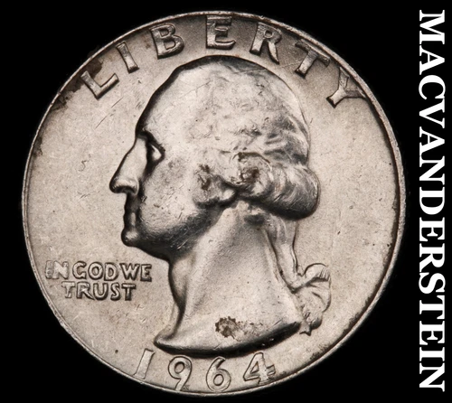 1964-D Washington Quarter- Silver- Scarce Better Date No Reserve #J1684